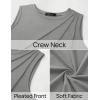 imageZESICA Womens Summer Pleated Tank Top Sleeveless Crewneck Business Casual Loose Tops Shirts 2025 Fashion Clothes OutfitsGrey