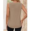 imageZESICA Womens Summer Pleated Tank Top Sleeveless Crewneck Business Casual Loose Tops Shirts 2025 Fashion Clothes OutfitsKhaki
