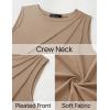 imageZESICA Womens Summer Pleated Tank Top Sleeveless Crewneck Business Casual Loose Tops Shirts 2025 Fashion Clothes OutfitsKhaki
