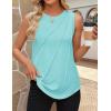 imageZESICA Womens Summer Pleated Tank Top Sleeveless Crewneck Business Casual Loose Tops Shirts 2025 Fashion Clothes OutfitsLakegreen