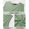 imageZESICA Womens Summer Pleated Tank Top Sleeveless Crewneck Business Casual Loose Tops Shirts 2025 Fashion Clothes OutfitsLightgreen