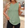 imageZESICA Womens Summer Pleated Tank Top Sleeveless Crewneck Business Casual Loose Tops Shirts 2025 Fashion Clothes OutfitsLightgreen