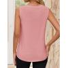 imageZESICA Womens Summer Pleated Tank Top Sleeveless Crewneck Business Casual Loose Tops Shirts 2025 Fashion Clothes OutfitsPink