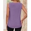 imageZESICA Womens Summer Pleated Tank Top Sleeveless Crewneck Business Casual Loose Tops Shirts 2025 Fashion Clothes OutfitsPurple
