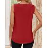 imageZESICA Womens Summer Pleated Tank Top Sleeveless Crewneck Business Casual Loose Tops Shirts 2025 Fashion Clothes OutfitsRed