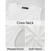 imageZESICA Womens Summer Pleated Tank Top Sleeveless Crewneck Business Casual Loose Tops Shirts 2025 Fashion Clothes OutfitsWhite