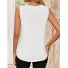 imageZESICA Womens Summer Pleated Tank Top Sleeveless Crewneck Business Casual Loose Tops Shirts 2025 Fashion Clothes OutfitsWhite