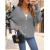 imageZESICA Fall Bow Cardigans for Women Trendy 2025 Casual Long Sleeve Button V Neck Knit Sweater Outerwear CoatsGray