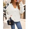 imageZESICA Fall Bow Cardigans for Women Trendy 2025 Casual Long Sleeve Button V Neck Knit Sweater Outerwear CoatsWhite