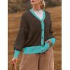 imageZESICA Womens 2025 Fall Casual Long Sleeve Cardigan V Neck Button Down Open Front Knit Loose Oversized Sweater CoatCoffee