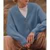 imageZESICA Womens 2025 Fall Casual Long Sleeve Cardigan V Neck Button Down Open Front Knit Loose Oversized Sweater CoatDustyblue