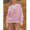 imageZESICA Womens 2025 Fall Casual Long Sleeve Cardigan V Neck Button Down Open Front Knit Loose Oversized Sweater CoatPink