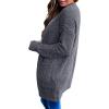 imageZESICA Womens 2025 Fall Casual Long Sleeve Open Front Soft Chunky Knit Sweater Cardigan OuterwearCharcoal