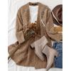 imageZESICA Womens 2025 Fall Casual Long Sleeve Open Front Soft Chunky Knit Sweater Cardigan OuterwearMocha