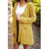 imageZESICA Womens 2025 Fall Casual Long Sleeve Open Front Soft Chunky Knit Sweater Cardigan OuterwearMustard Yellow