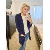 imageZESICA Womens 2025 Fall Casual Long Sleeve Open Front Soft Chunky Knit Sweater Cardigan OuterwearNavy