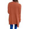 imageZESICA Womens 2025 Fall Casual Long Sleeve Open Front Soft Chunky Knit Sweater Cardigan OuterwearOrange