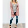 imageZESICA Womens 2025 Fall Casual Long Sleeve Open Front Soft Chunky Knit Sweater Cardigan OuterwearPink