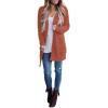 imageZESICA Womens 2025 Fall Casual Long Sleeve Open Front Soft Chunky Knit Sweater Cardigan OuterwearTearose