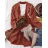 imageZESICA Womens 2025 Fall Casual Long Sleeve Open Front Soft Chunky Knit Sweater Cardigan OuterwearTearose