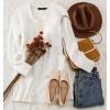 imageZESICA Womens 2025 Fall Casual Long Sleeve Open Front Soft Chunky Knit Sweater Cardigan OuterwearWhite