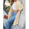 imageZESICA Womens Casual Lapel Cardigan Long Sleeve Open Front Irregular Hem Soft Knitted Sweater Coat with PocketsBeige