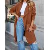 imageZESICA Womens Casual Lapel Cardigan Long Sleeve Open Front Irregular Hem Soft Knitted Sweater Coat with PocketsCaramel