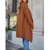 imageZESICA Womens Casual Lapel Cardigan Long Sleeve Open Front Irregular Hem Soft Knitted Sweater Coat with PocketsCaramel