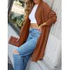 imageZESICA Womens Casual Lapel Cardigan Long Sleeve Open Front Irregular Hem Soft Knitted Sweater Coat with PocketsCaramel