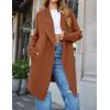 imageZESICA Womens Casual Lapel Cardigan Long Sleeve Open Front Irregular Hem Soft Knitted Sweater Coat with PocketsCaramel