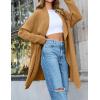 imageZESICA Womens Casual Lapel Cardigan Long Sleeve Open Front Irregular Hem Soft Knitted Sweater Coat with PocketsKhaki