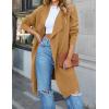 imageZESICA Womens Casual Lapel Cardigan Long Sleeve Open Front Irregular Hem Soft Knitted Sweater Coat with PocketsKhaki