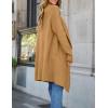 imageZESICA Womens Casual Lapel Cardigan Long Sleeve Open Front Irregular Hem Soft Knitted Sweater Coat with PocketsKhaki