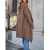 imageZESICA Womens Casual Lapel Cardigan Long Sleeve Open Front Irregular Hem Soft Knitted Sweater Coat with PocketsMocha