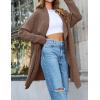 imageZESICA Womens Casual Lapel Cardigan Long Sleeve Open Front Irregular Hem Soft Knitted Sweater Coat with PocketsMocha