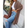 imageZESICA Womens Casual Lapel Cardigan Long Sleeve Open Front Irregular Hem Soft Knitted Sweater Coat with PocketsMocha