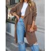 imageZESICA Womens Casual Lapel Cardigan Long Sleeve Open Front Irregular Hem Soft Knitted Sweater Coat with PocketsMocha