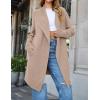 imageZESICA Womens Casual Lapel Cardigan Long Sleeve Open Front Irregular Hem Soft Knitted Sweater Coat with PocketsOats
