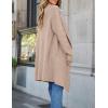 imageZESICA Womens Casual Lapel Cardigan Long Sleeve Open Front Irregular Hem Soft Knitted Sweater Coat with PocketsOats