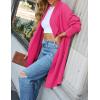 imageZESICA Womens Casual Lapel Cardigan Long Sleeve Open Front Irregular Hem Soft Knitted Sweater Coat with PocketsRose