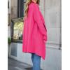 imageZESICA Womens Casual Lapel Cardigan Long Sleeve Open Front Irregular Hem Soft Knitted Sweater Coat with PocketsRose