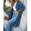 imageZESICA Womens Casual Lapel Cardigan Long Sleeve Open Front Irregular Hem Soft Knitted Sweater Coat with PocketsRoyalblue
