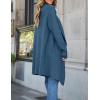 imageZESICA Womens Casual Lapel Cardigan Long Sleeve Open Front Irregular Hem Soft Knitted Sweater Coat with PocketsRoyalblue