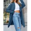 imageZESICA Womens Casual Lapel Cardigan Long Sleeve Open Front Irregular Hem Soft Knitted Sweater Coat with PocketsRoyalblue