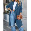 imageZESICA Womens Casual Lapel Cardigan Long Sleeve Open Front Irregular Hem Soft Knitted Sweater Coat with PocketsRoyalblue