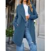 imageZESICA Womens Casual Lapel Cardigan Long Sleeve Open Front Irregular Hem Soft Knitted Sweater Coat with PocketsRoyalblue