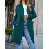 imageZESICA Womens Casual Lapel Cardigan Long Sleeve Open Front Irregular Hem Soft Knitted Sweater Coat with PocketsTealgreen