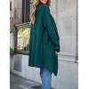 imageZESICA Womens Casual Lapel Cardigan Long Sleeve Open Front Irregular Hem Soft Knitted Sweater Coat with PocketsTealgreen