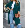 imageZESICA Womens Casual Lapel Cardigan Long Sleeve Open Front Irregular Hem Soft Knitted Sweater Coat with PocketsTealgreen