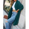 imageZESICA Womens Casual Lapel Cardigan Long Sleeve Open Front Irregular Hem Soft Knitted Sweater Coat with PocketsTealgreen